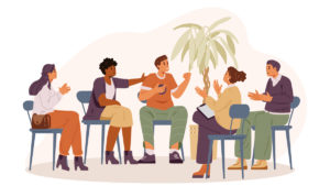 リラックスした団欒のイメージイラスト